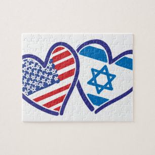 USA Israel Heart Flag Legpuzzel