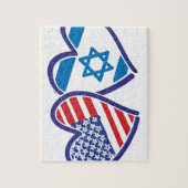 USA Israel Heart Flag Legpuzzel (Verticaal)