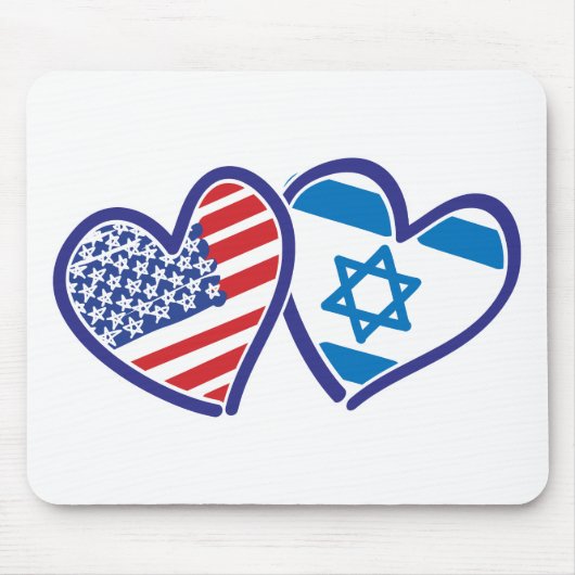 USA Israel Heart Flag Muismat (Voorkant)