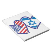 USA Israel Heart Flag Notitieblok (Schuin)