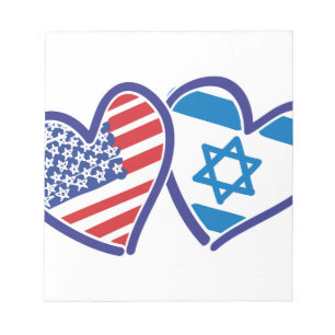 USA Israel Heart Flag Notitieblok