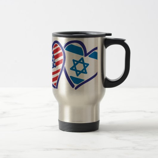 USA Israel Heart Flag Reisbeker (Rechts)