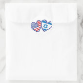 USA Israel Heart Flags Ronde Sticker (Tas)