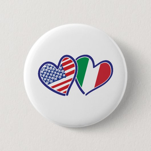 USA—Italië—Liefde Ronde Button 5,7 Cm (Voorkant)