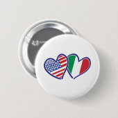 USA—Italië—Liefde Ronde Button 5,7 Cm (Voorkant /achterkant)