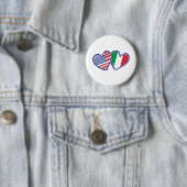 USA—Italië—Liefde Ronde Button 5,7 Cm (In situ)