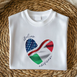 USA Italië Vlag Hart | Italiaanse Amerikaanse trot T-shirt