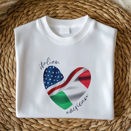 USA Italië Vlag Hart | Italiaanse Amerikaanse trot T-shirt