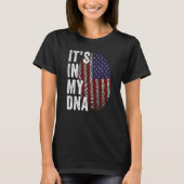 USA It's In My DNA Cute American Fingerprint Ameri T-shirt (Voorkant)