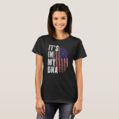 USA It's In My DNA Cute American Fingerprint Ameri T-shirt (Voorkant volledig)