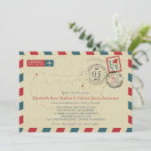 USA Kaart Airmail bruiloft uitnodiging (Staand voorkant)