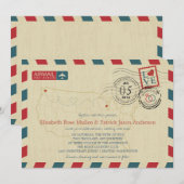 USA Kaart Airmail bruiloft uitnodiging (Voorkant / Achterkant)