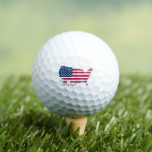 USA Kaart en Vlag Rood Wit en Blauw Stripes Sterre Golfballen (Insitu Shirt)