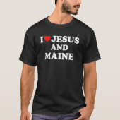 USA Kaart Trots Christelijk Ik hou van Jesus en Ma T-shirt (Voorkant)