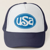 "USA"-kalligrafie Trucker Pet (Voorkant)