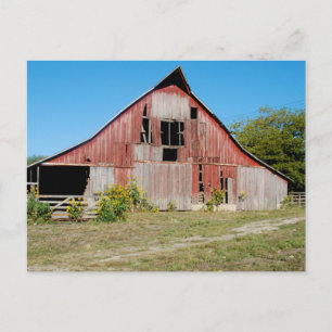 USA, Kansas, Old Red Barn Briefkaart