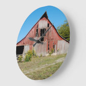 USA, Kansas, Old Red Barn Grote Klok (Hoek)