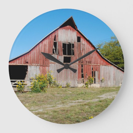 USA, Kansas, Old Red Barn Grote Klok (Voorkant)