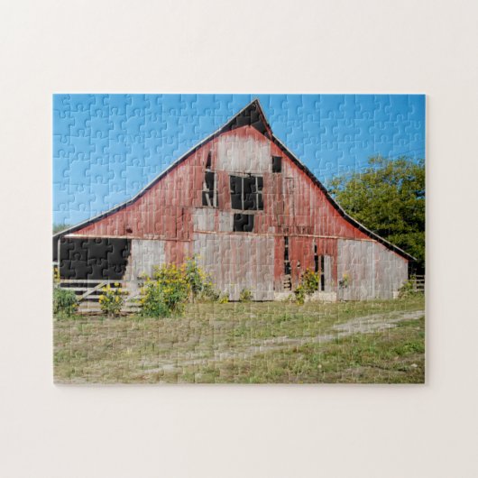 USA, Kansas, Old Red Barn Legpuzzel (Horizontaal)