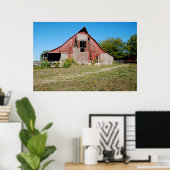 USA, Kansas, Old Red Barn Poster (Thuiskantoor)