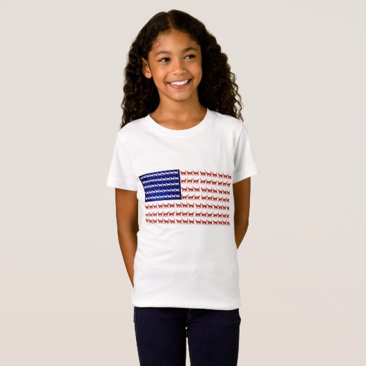 USA kattenvlag 4 juli rood wit blauw patriottisch T-shirt (Voorkant volledig)