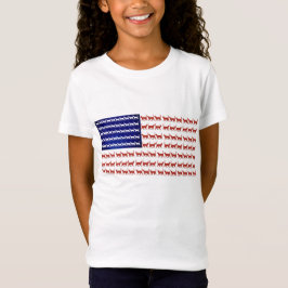 USA kattenvlag 4 juli rood wit blauw patriottisch T-shirt