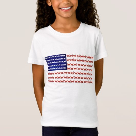 USA kattenvlag 4 juli rood wit blauw patriottisch T-shirt (Voorkant)