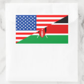 usa Kenia : halve vlag amerika Rechthoekige Sticker (Tas)