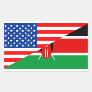 usa Kenia : halve vlag amerika Rechthoekige Sticker