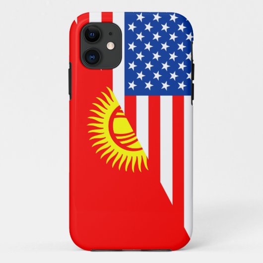 usa Kirgizië land halve vlag amerika Case-Mate iPhone Case (Achterkant)