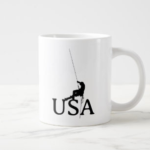 USA Klimmen Silhouette Minimalistisch Ontwerp Grote Koffiekop