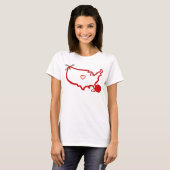 USA Knitting Heart Map – American Yarn Lover T-shirt (Voorkant volledig)