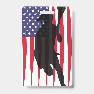 USA Lacrosse onbeperkte Amerikaanse vlag lax spele Badge