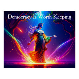 USA Lady Liberty Democracy Is Worth Keeping Perfect Poster