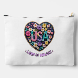 USA Land of Dreams Bloemrijke Borduurwerk Kunst Etui