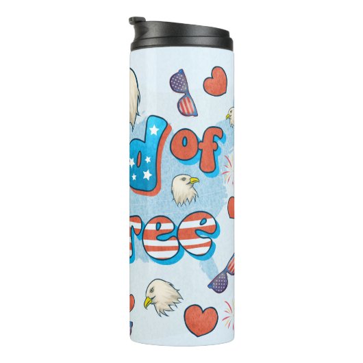 USA Land van de Vrije 4e van juli Onafhankelijkhei Thermosbeker (Geroteerd rechts)