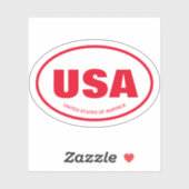 USA landcode doorzichtige ovale vinyl sticker (Vel)