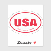USA landcode doorzichtige ovale vinyl sticker