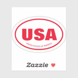 USA landcode doorzichtige ovale vinyl sticker