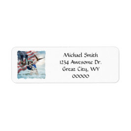 USA-landmark Zeearend Retouradres Etiket