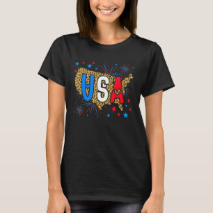Usa Leopard Map Perfect Women T-shirt