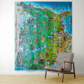 USA Leuke kaart Tapestry Wandkleed (In situ)