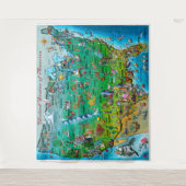 USA Leuke kaart Tapestry Wandkleed (Voorkant)