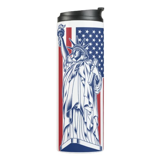USA Liberty aangepaste naam tumbler Thermosbeker (Gedraaid links)