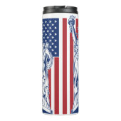 USA Liberty aangepaste naam tumbler Thermosbeker (Achterkant)