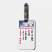 USA Liberty aangepaste tekst bagagelabel (Achterkant verticaal)