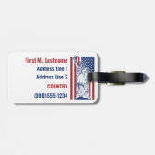 USA Liberty aangepaste tekst bagagelabel (Achterkant horizontaal)
