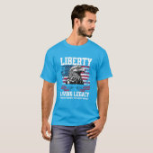 USA Liberty Eagle Living Legacy Celebration Design T-shirt (Voorkant volledig)