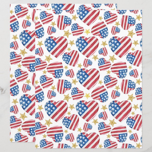 USA Liefde Scrapbook Papier (Voorkant / Achterkant)