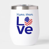 USA Liefde Vlag in Blauw Gepersonaliseerd (Voorkant)